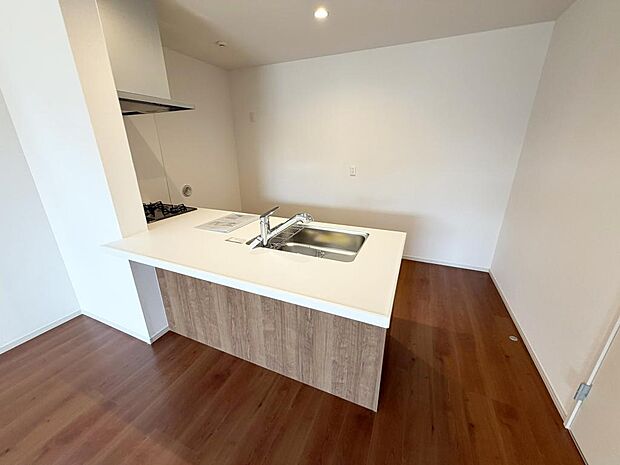 ☆大型のシステムキッチン☆対面式ですので家族と会話しながら楽しくクッキング！！