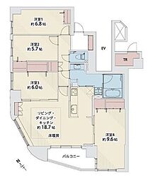 エクセルシオール宮の沢アーク 4LDKの間取図画像