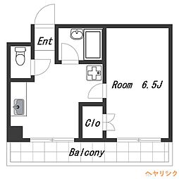 メゾン名城 3階1Kの間取り