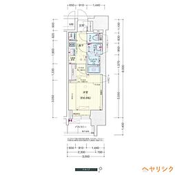 プレサンス大曽根駅前ファースト 14階1Kの間取り
