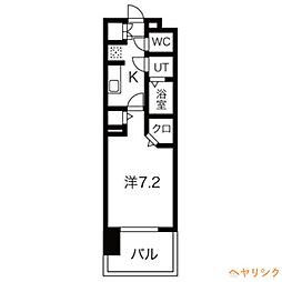 パルティール黒川アネックス 7階1Kの間取り