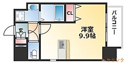 THE RESIDENCE SHIGAHONDORI 10階ワンルームの間取り
