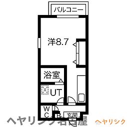 トロワ浄心 2階ワンルームの間取り