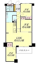 グラン・ドムール南仙台 3LDKの間取図画像