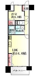 朝日プラザアネックスニュー 1LDKの間取図画像