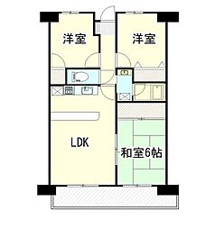 昭和マンション石巻中央 3LDKの間取図画像