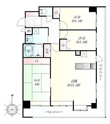 ライオンズマンション大和町四丁目 3LDKの間取図画像
