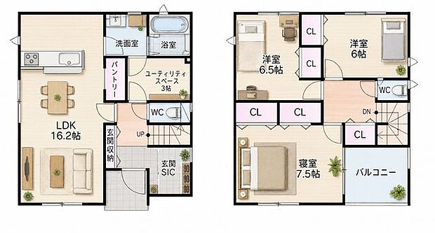 間取図（家具配置イメージ・現況優先）
