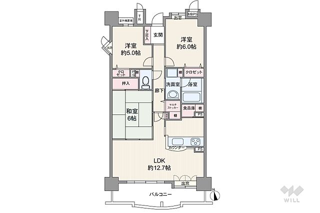 間取り ライオンズマンション平安通 3階/-
