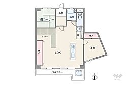 鳩岡マンション 1LDKの間取図画像
