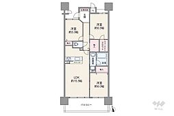ライオンズマンション矢田川橋緑地ウエスト 3LDKの間取図画像