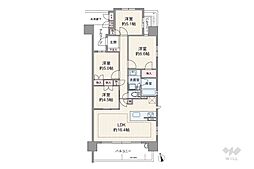 メイツナゴヤドームWEST 4LDKの間取図画像