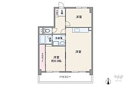 千代田ハウス 2LDKの間取図画像