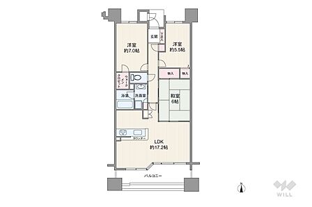 3LDK 間取り
