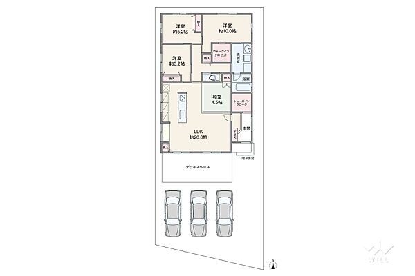 参考プラン図建物面積：102.68?参考価格：税込3、180万円(外構費込み)注文建築も承っております。お気軽にご相談くださいませ。