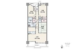 グランドール瓢箪山 3LDKの間取図画像
