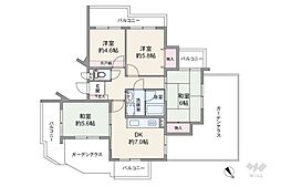 ライオンズマンション小幡 4DKの間取図画像