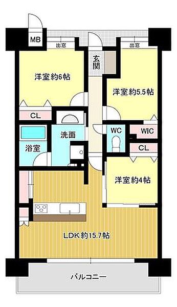 使いやすい3LDKの間取り♪各居室収納あり♪キッチン横にも収納スペースがあります♪現況と相違ある場合は現況を優先いたします♪