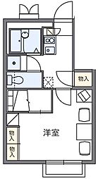 多摩都市モノレール 上北台駅 徒歩18分の賃貸アパート 1階1Kの間取り