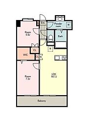 JR青梅線 中神駅 徒歩21分の賃貸マンション 5階1SLDKの間取り