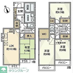 JR青梅線 昭島駅 徒歩15分の賃貸一戸建て 4LDKの間取り