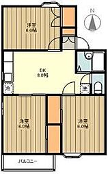 たちばな 2階3DKの間取り
