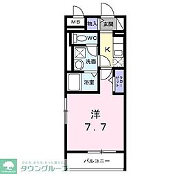 JR南武線 谷保駅 徒歩2分の賃貸アパート 1階1Kの間取り