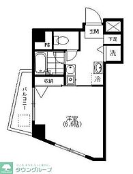 JR中央線 国分寺駅 徒歩2分の賃貸マンション 8階1Kの間取り