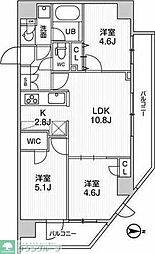 JR中央線 国立駅 徒歩4分の賃貸マンション 3階3LDKの間取り