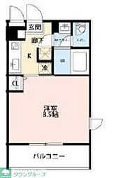 福生セイワレジデンス 4階1Kの間取り