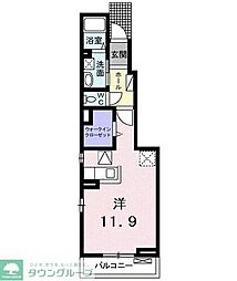 西武多摩湖線 八坂駅 徒歩5分の賃貸アパート 1階ワンルームの間取り