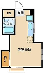 コーポサンノーブル 3階ワンルームの間取り