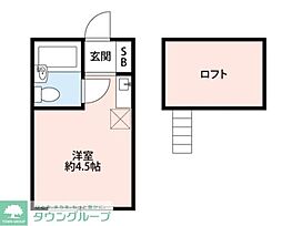 西武拝島線 東大和市駅 徒歩11分の賃貸アパート 2階ワンルームの間取り