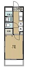 西武拝島線 東大和市駅 徒歩6分の賃貸アパート 1階1Kの間取り