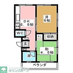 西武多摩湖線 一橋学園駅 徒歩6分の賃貸マンション 3階1LDKの間取り