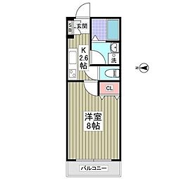 西武拝島線 武蔵砂川駅 徒歩8分の賃貸アパート 1階1Kの間取り
