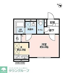 Carino7 1階1Kの間取り