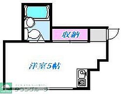西武多摩湖線 八坂駅 徒歩16分の賃貸アパート 2階ワンルームの間取り