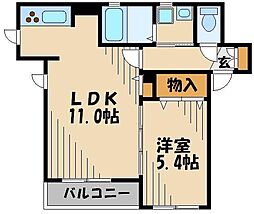 西武新宿線 久米川駅 徒歩5分の賃貸アパート 2階1LDKの間取り