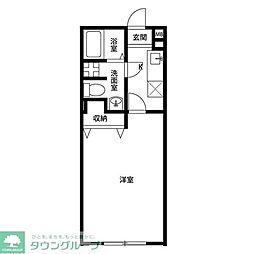 西武拝島線 武蔵砂川駅 徒歩10分の賃貸アパート 1階1Kの間取り