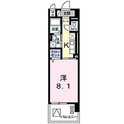 西武拝島線 武蔵砂川駅 徒歩11分の賃貸マンション 3階1Kの間取り