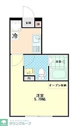 多摩都市モノレール 柴崎体育館駅 徒歩9分の賃貸アパート 1階1Kの間取り