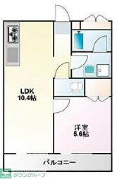 JR中央線 立川駅 徒歩11分の賃貸マンション 4階1LDKの間取り
