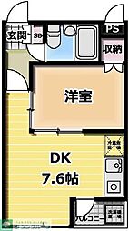 西武拝島線 拝島駅 徒歩6分の賃貸マンション 1階1DKの間取り