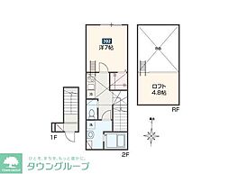 西武多摩湖線 一橋学園駅 徒歩6分の賃貸アパート 2階1Kの間取り