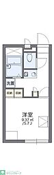 レオパレスルースト 2階1Kの間取り