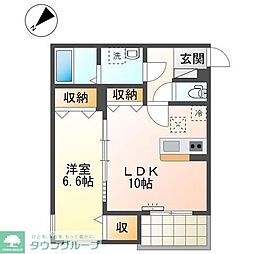 多摩都市モノレール 柴崎体育館駅 徒歩6分の賃貸マンション 1階1LDKの間取り