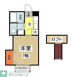 JR中央線 八王子駅 バス21分 佐貫停下車 徒歩3分の賃貸アパート 2階1Kの間取り