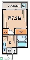 西武池袋線 秋津駅 徒歩15分の賃貸マンション 2階2DKの間取り