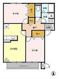 Ｂｅｌｌ・Ｈｏｕｓｅ 2階2DKの間取り